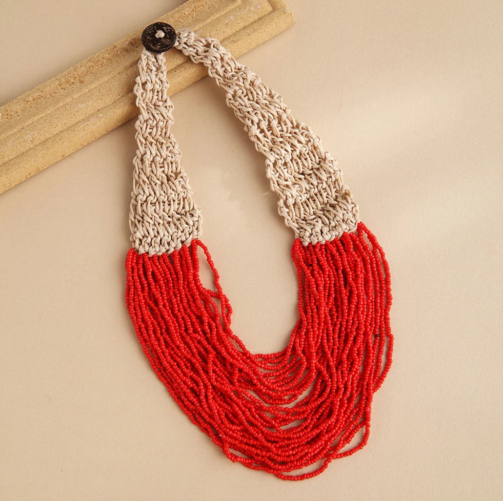 Luna Layers Necklace Red
