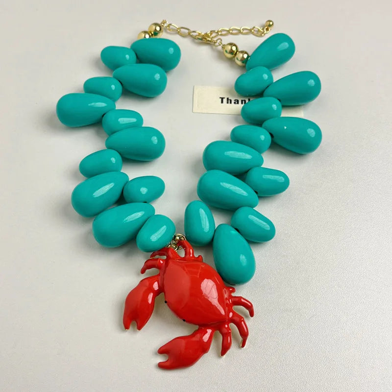 Scarlet Crab Wave Choker Teal