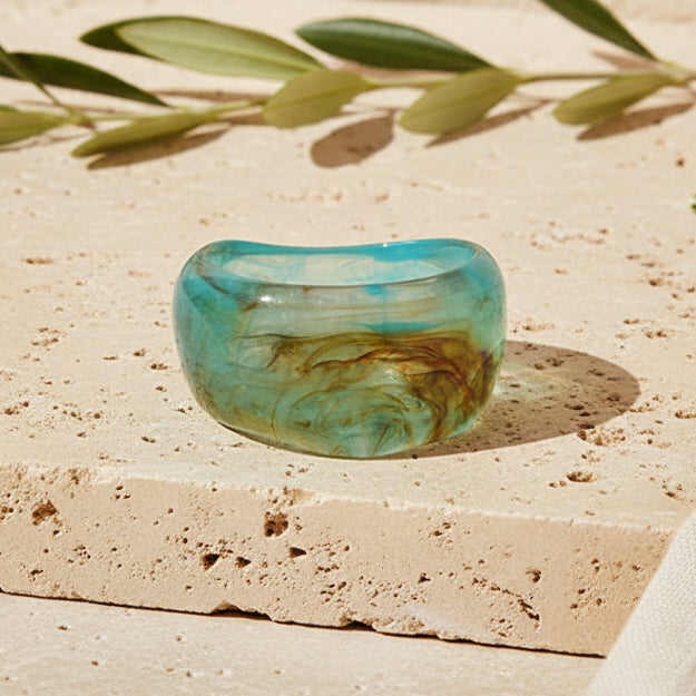 2.48" Diameter SMALL: Obsidian Wave Bangle - 5 colors - Hello Baabs
