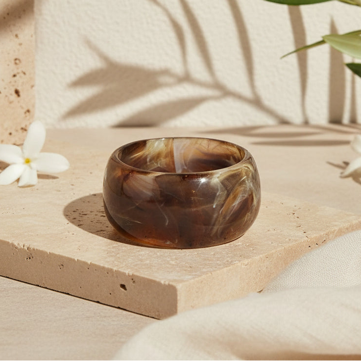 2.48" Diameter SMALL: Obsidian Wave Bangle - 5 colors - Hello Baabs