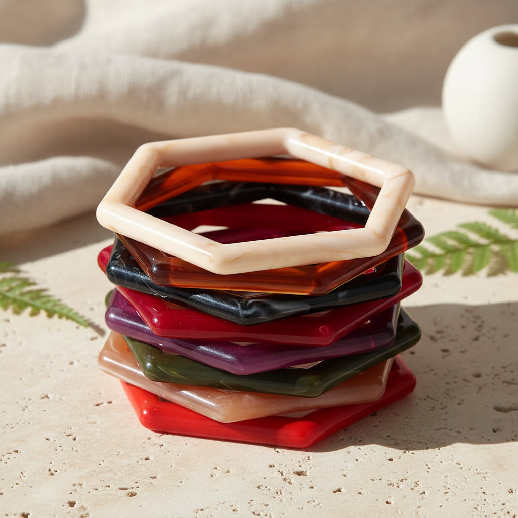 2.50" Diameter: Hex Appeal Bangle - 8 colors - Hello Baabs