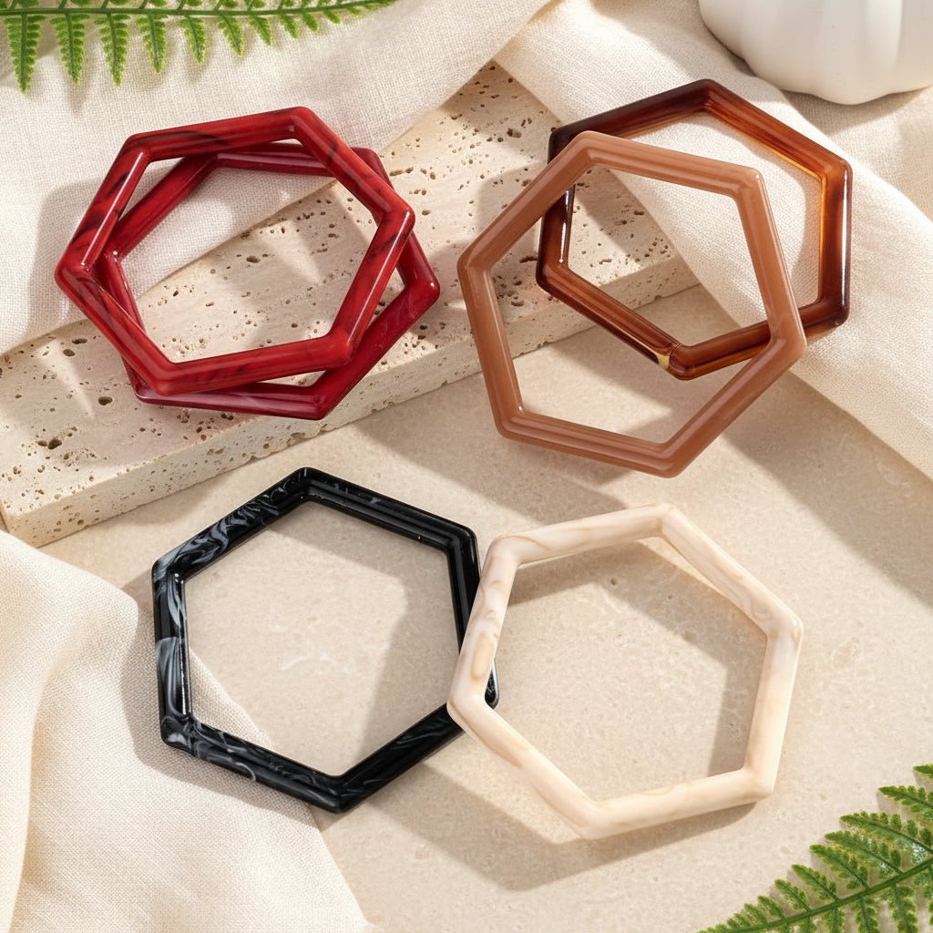 2.50" Diameter: Hex Appeal Bangle - 8 colors - Hello Baabs