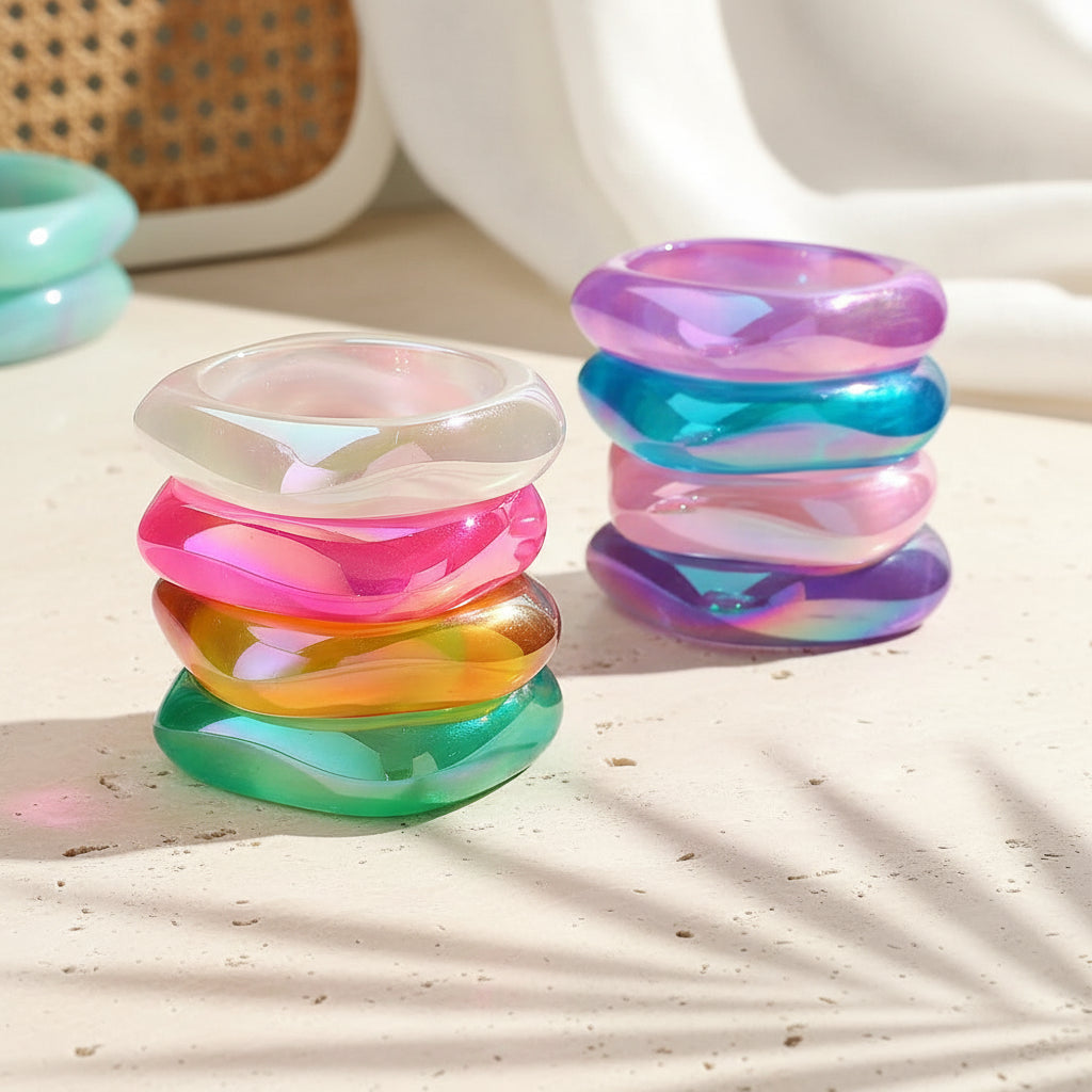 2.50" Diameter: Iridescent Edge Bangles - 8 colors - Hello Baabs