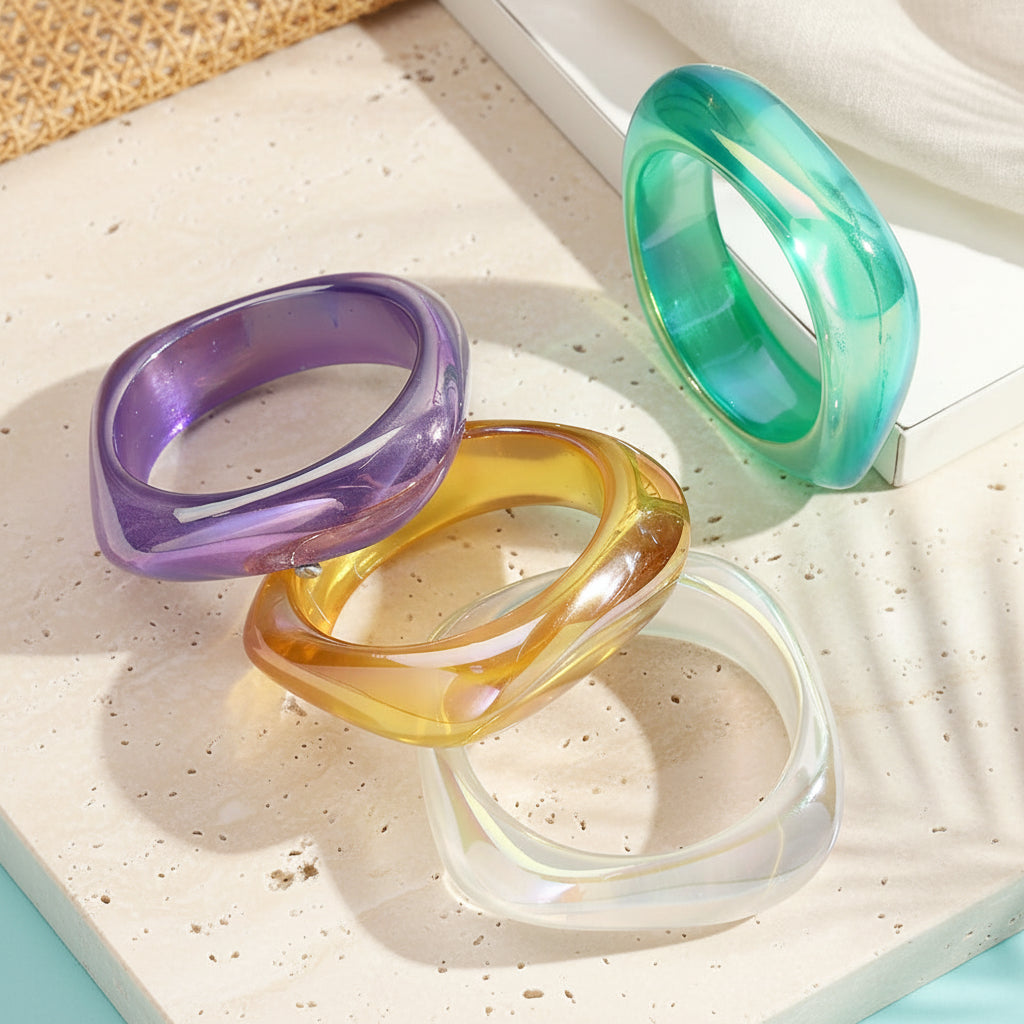 2.50" Diameter: Iridescent Edge Bangles - 8 colors - Hello Baabs