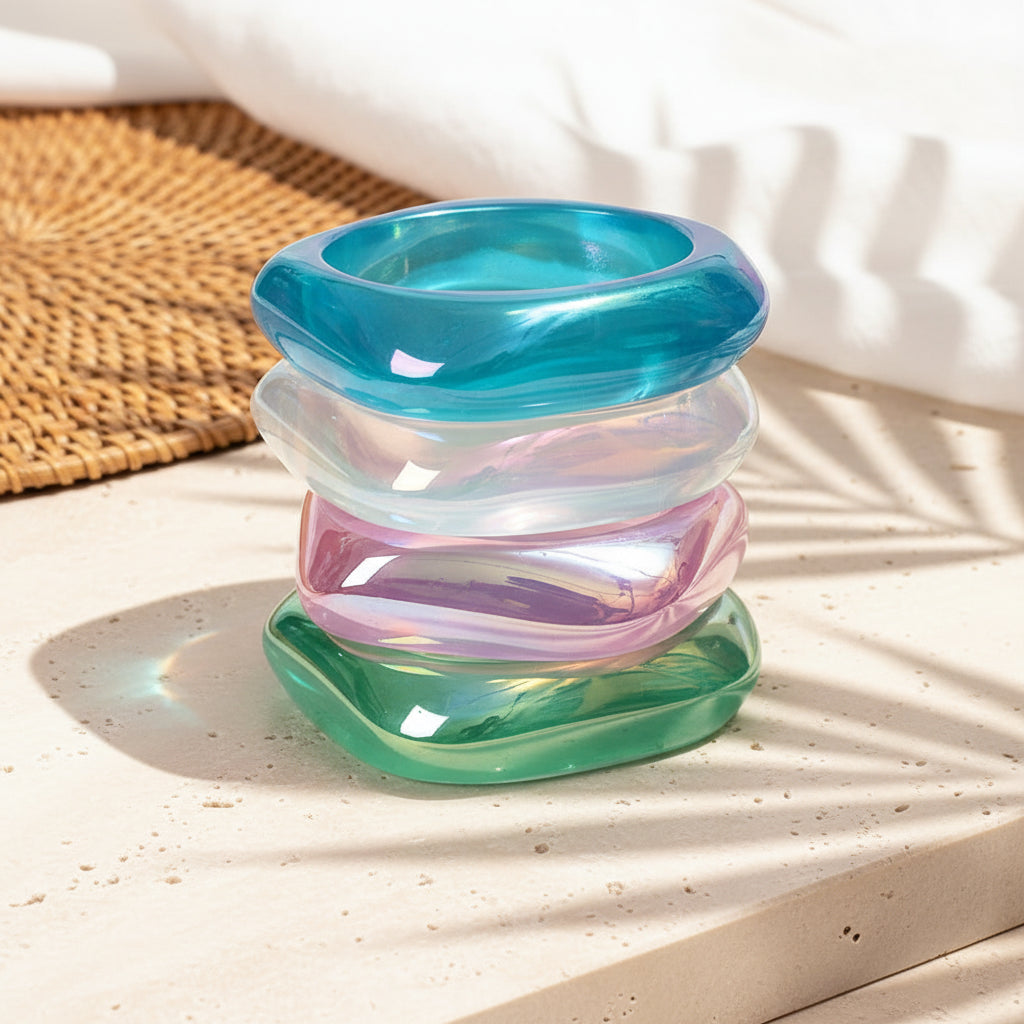 2.50" Diameter: Iridescent Edge Bangles - 8 colors - Hello Baabs