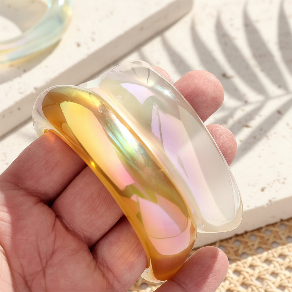 2.50" Diameter: Iridescent Edge Bangles - 8 colors - Hello Baabs