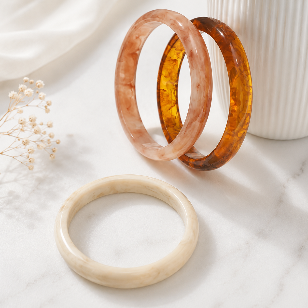 2.55" Diameter: Baabs Bangle Trio 3pc Set - 4 colors - Hello Baabs