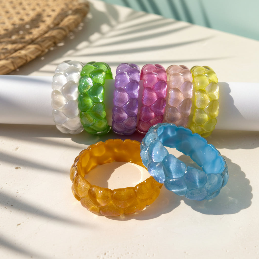 2.55" Diameter: Heart Burst Bangle - 8 colors - Hello Baabs