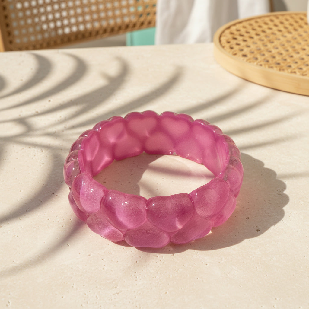 2.55" Diameter: Heart Burst Bangle - 8 colors - Hello Baabs