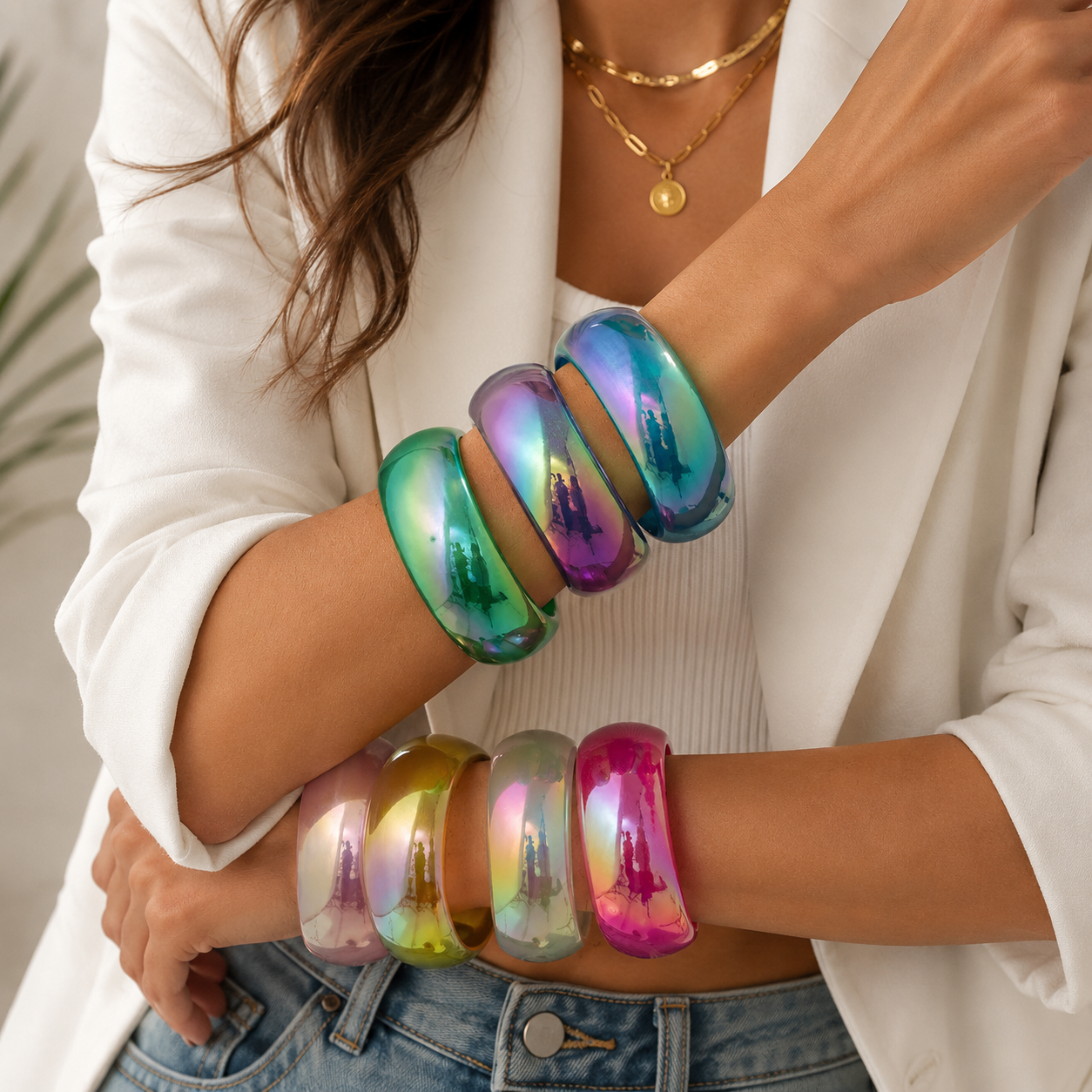 2.55" Diameter: Punk Prism Bangle - 7 colors - Hello Baabs