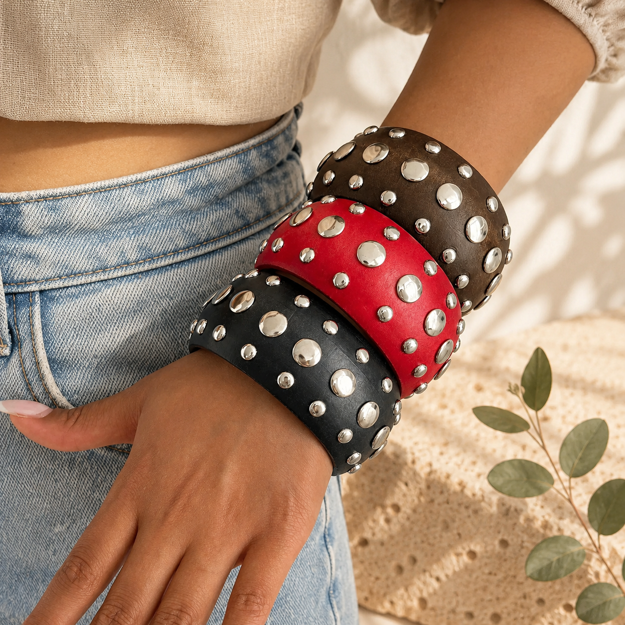 2.55" Diameter: Rebel Vibe Bangle - 3 colors - Hello Baabs