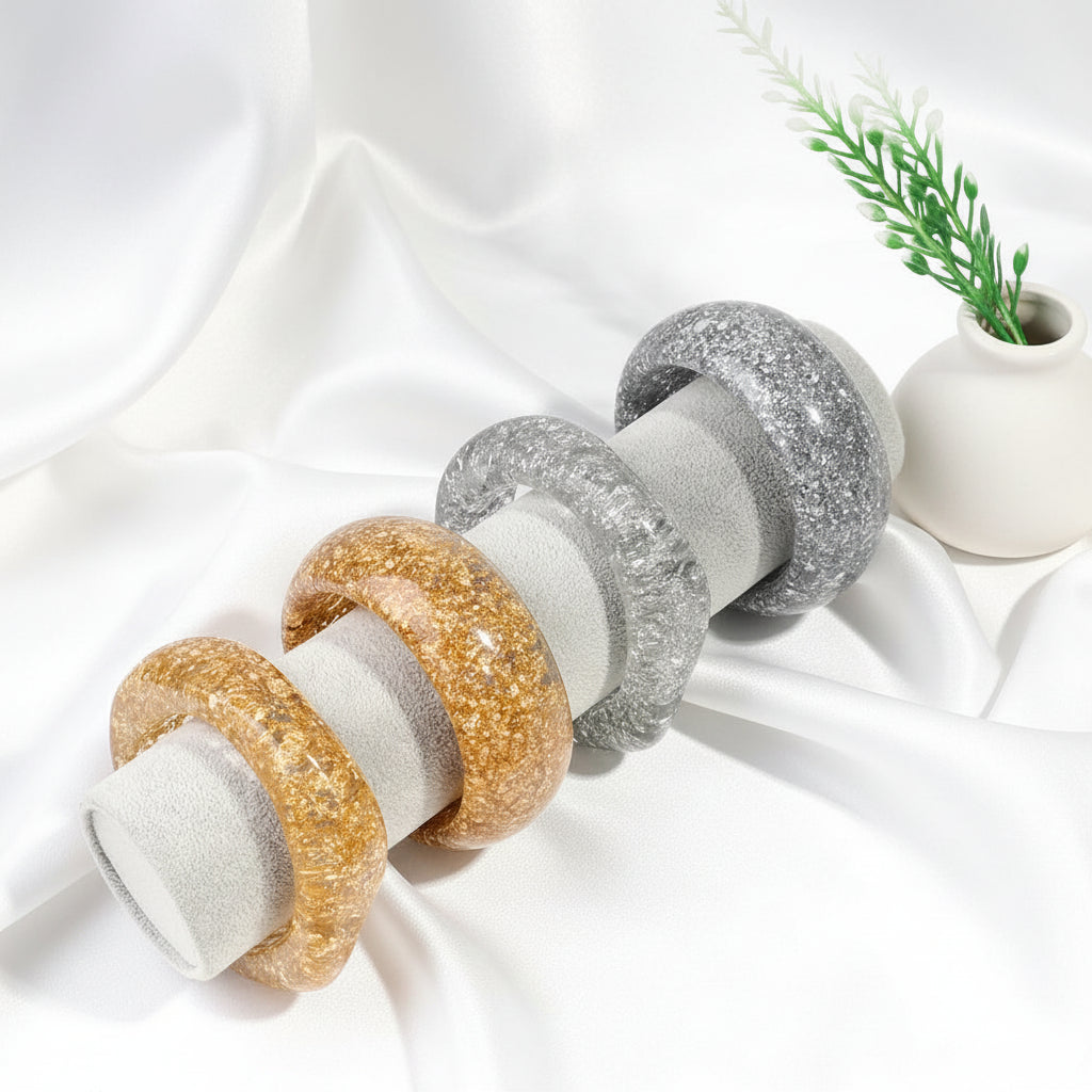 2.56" Diameter: Luxe Glimmer Bangle - 2 variants, 2 colors - Hello Baabs