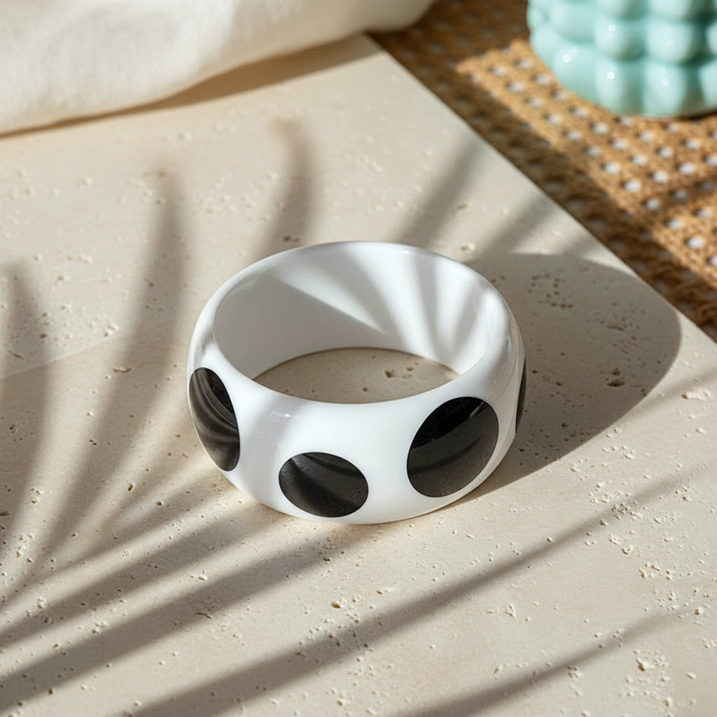 2.60" Diameter: Dotty Diva Resin Bangle - 7 colors - Hello Baabs