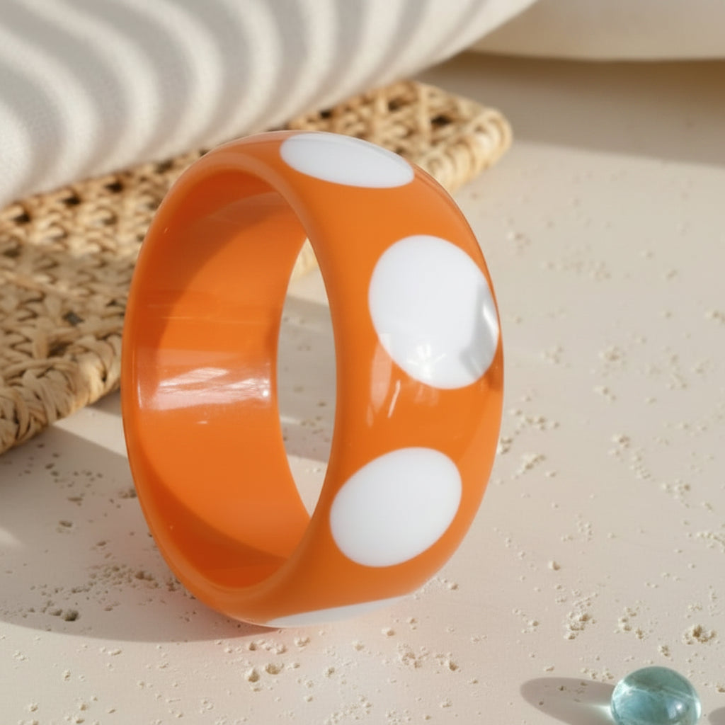 2.60" Diameter: Dotty Diva Resin Bangle - 7 colors - Hello Baabs
