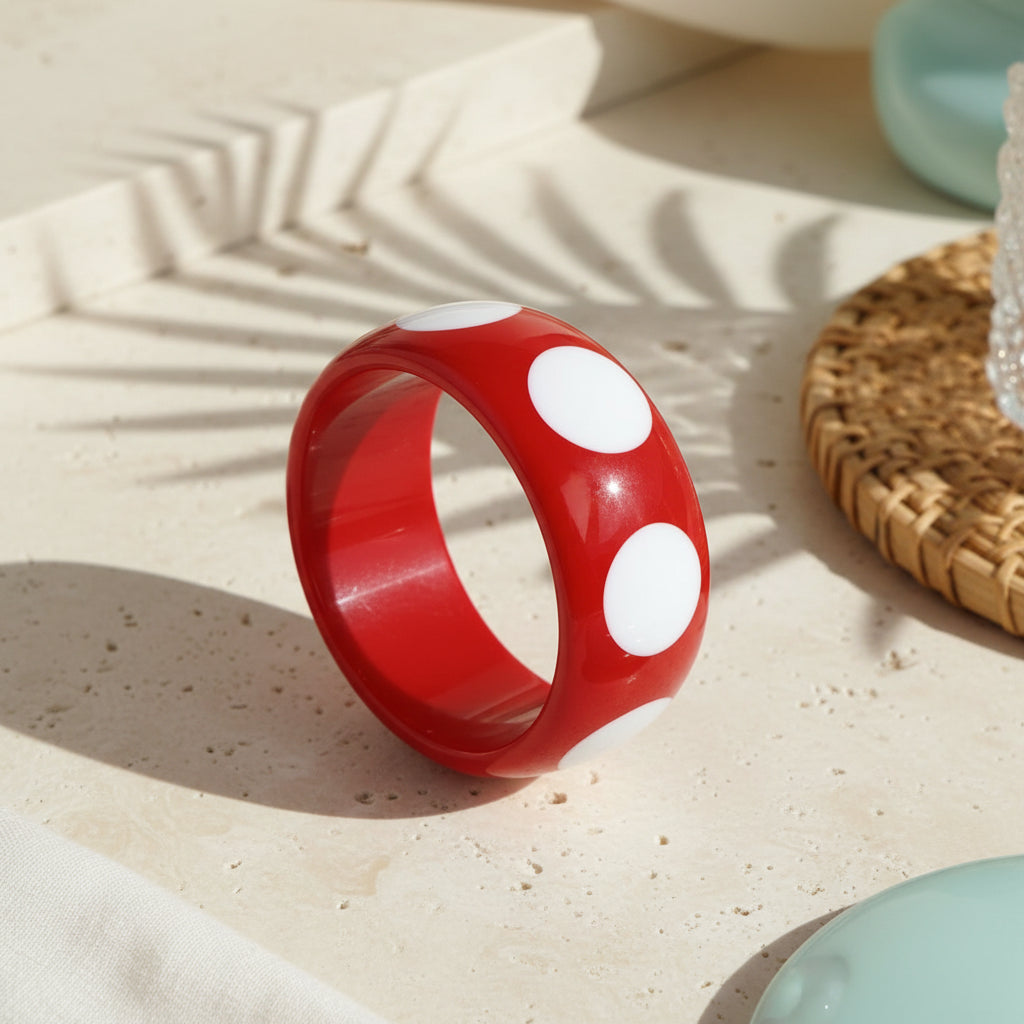 2.60" Diameter: Dotty Diva Resin Bangle - 7 colors - Hello Baabs