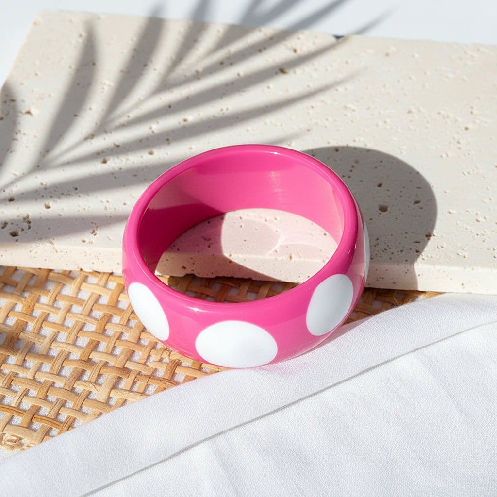 2.60" Diameter: Dotty Diva Resin Bangle - 7 colors - Hello Baabs