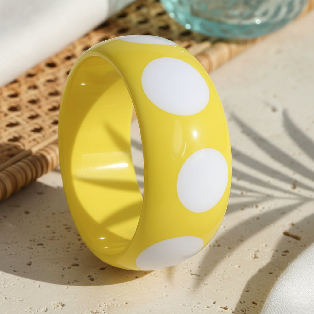 2.60" Diameter: Dotty Diva Resin Bangle - 7 colors - Hello Baabs
