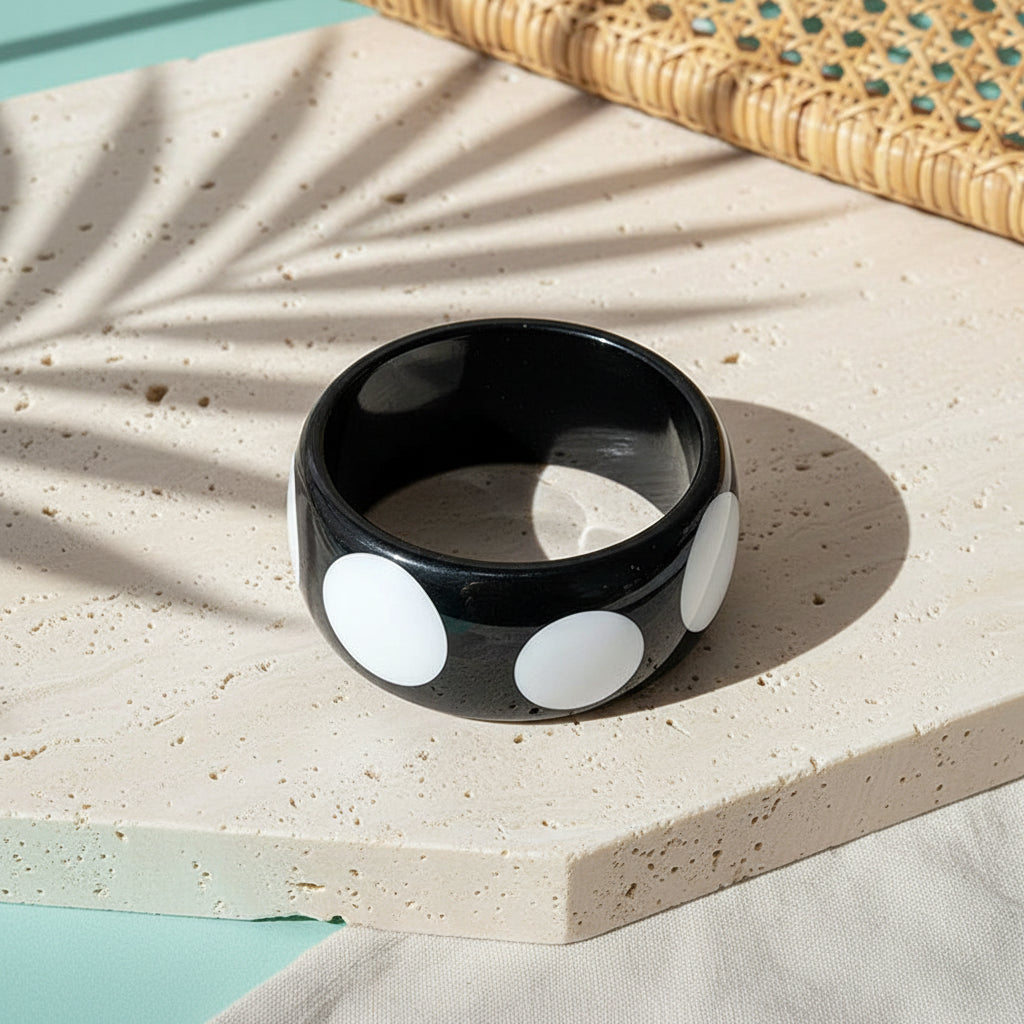 2.60" Diameter: Dotty Diva Resin Bangle - 7 colors - Hello Baabs