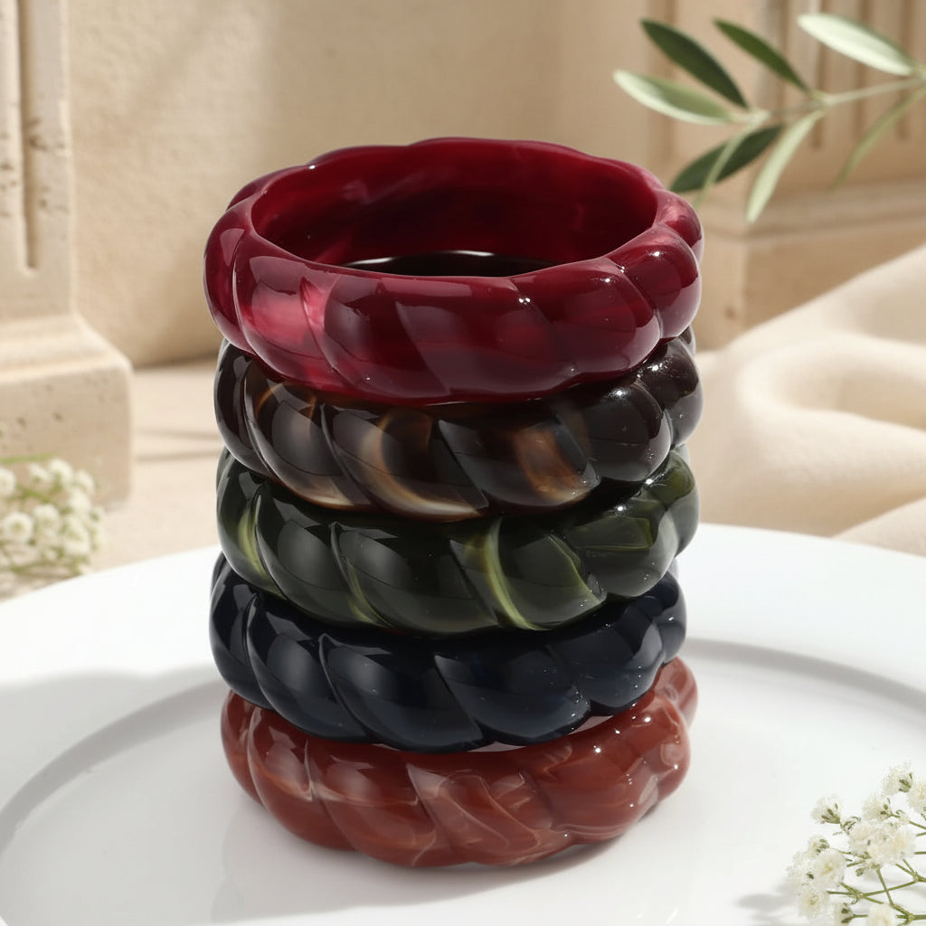 2.60" Diameter: Era Twist Bangle - 5 colors - Hello Baabs