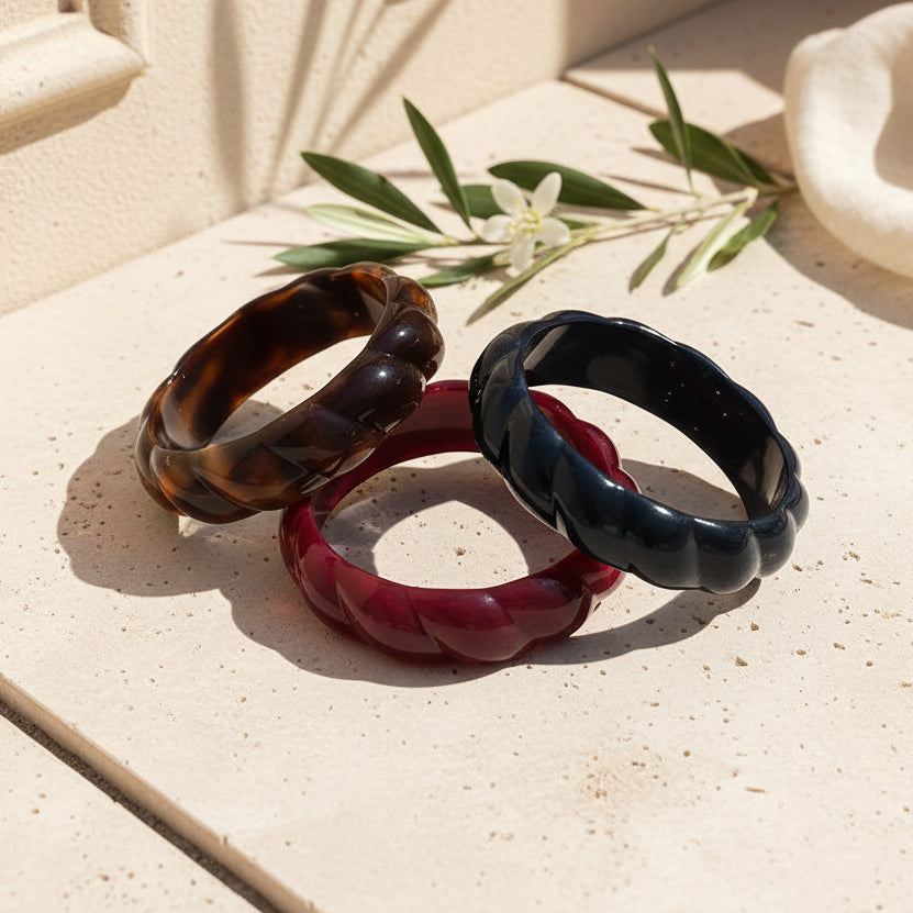 2.60" Diameter: Era Twist Bangle - 5 colors - Hello Baabs