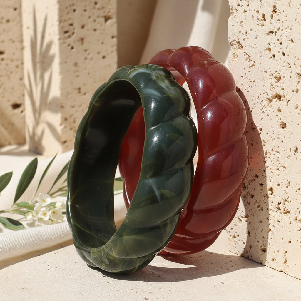 2.60" Diameter: Era Twist Bangle - 5 colors - Hello Baabs