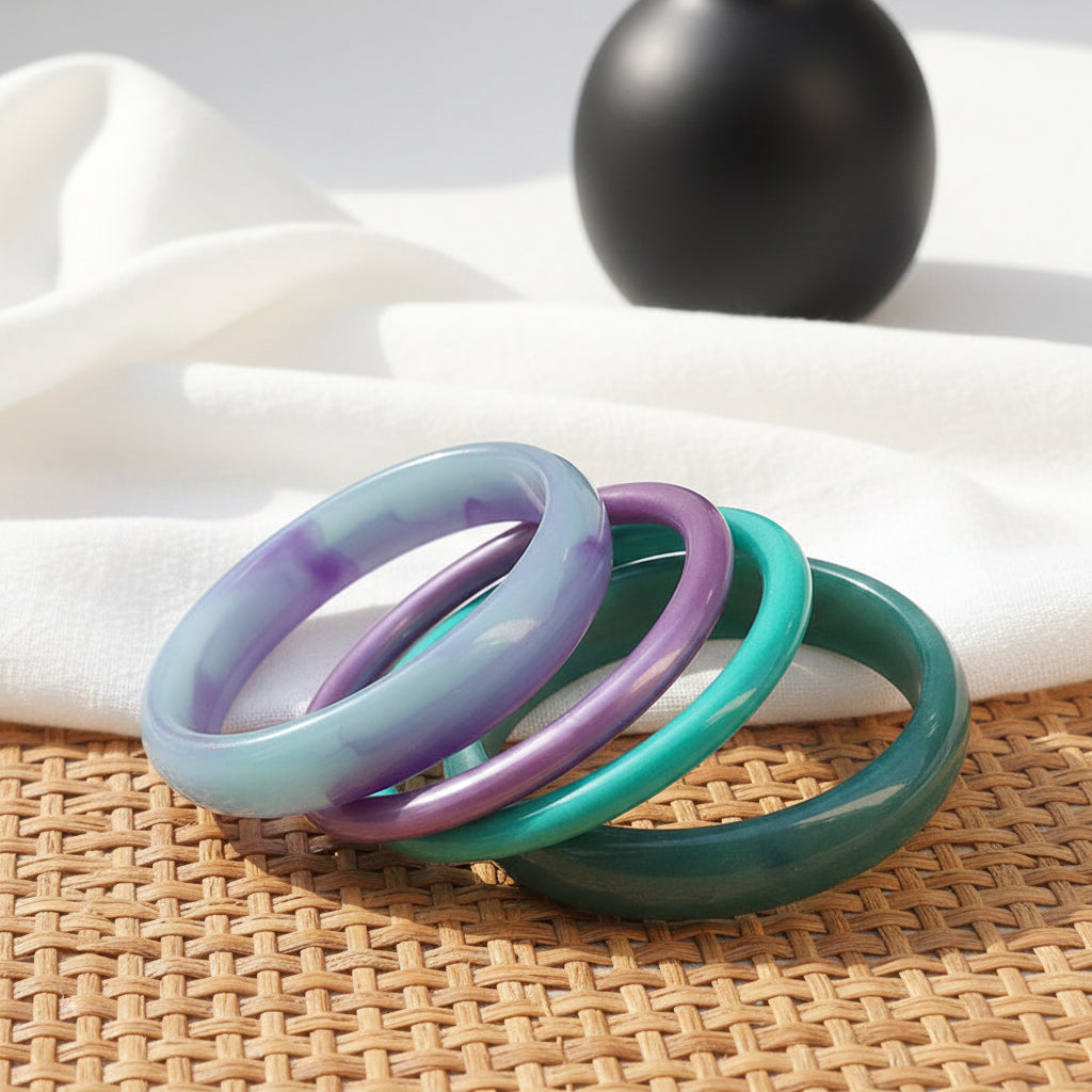 2.60" Diameter: Mingle Marble Stack 4pc Set - 15 colors - Hello Baabs