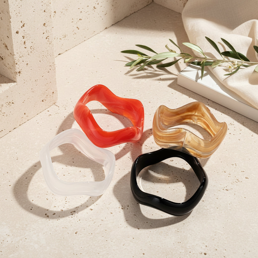 2.60" Diameter: Retro Wave Bangle - 13 colors - Hello Baabs