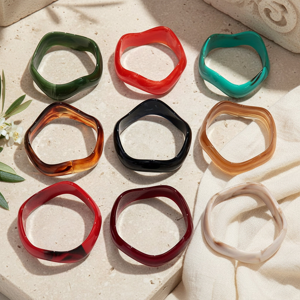 2.60" Diameter: Retro Wave Bangle - 13 colors - Hello Baabs