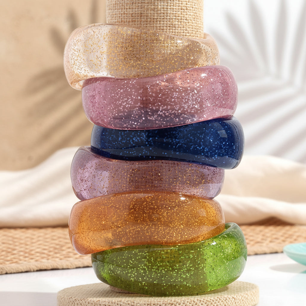 2.60" Diameter: Shimmer Wave Bangle - 9 colors - Hello Baabs