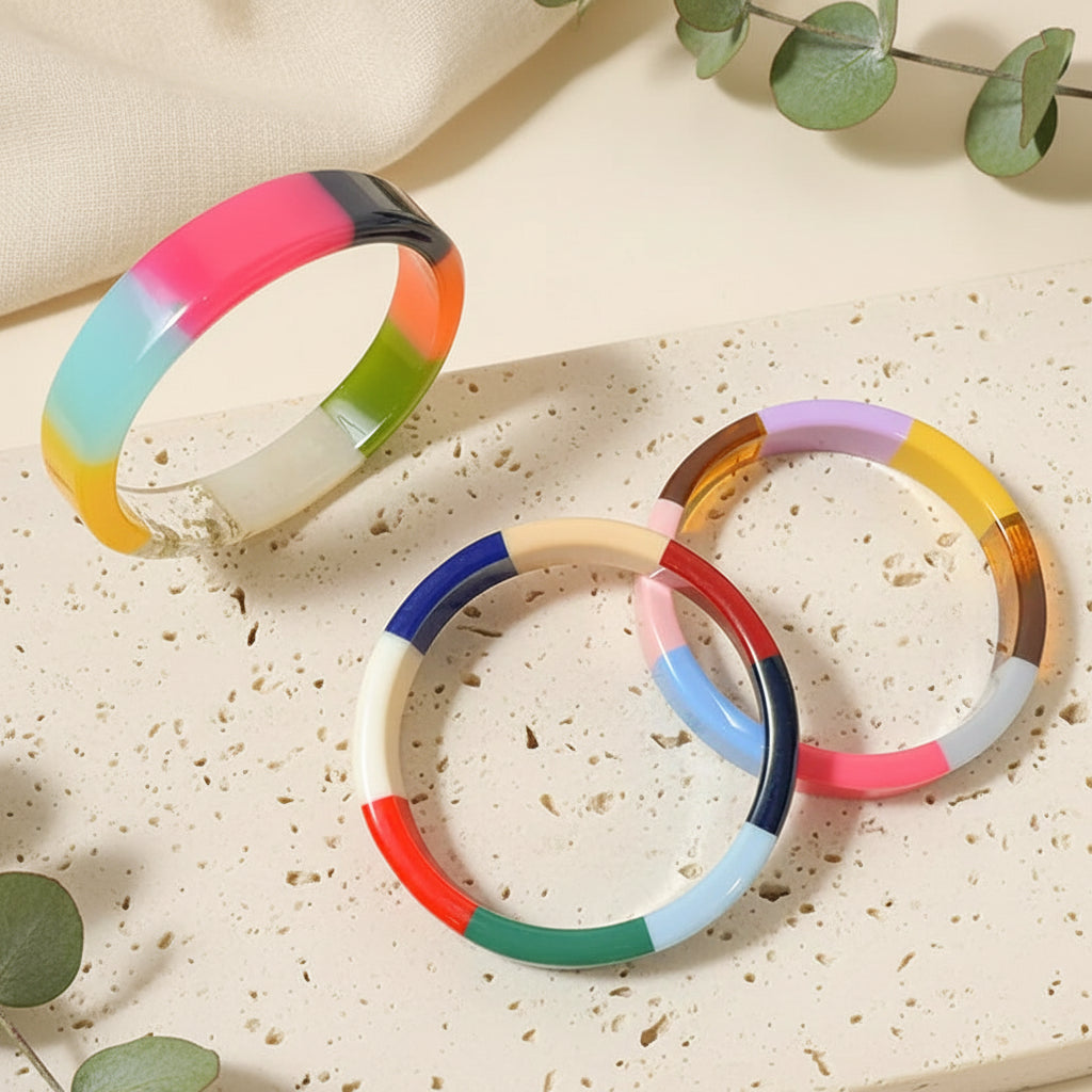 2.63" Diameter: Happy Color Bangle - 3 colors - Hello Baabs