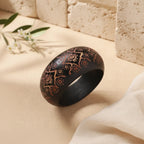 2.64" Diameter: Heritage Pattern Wooden Bangle - 8 variants - Hello Baabs