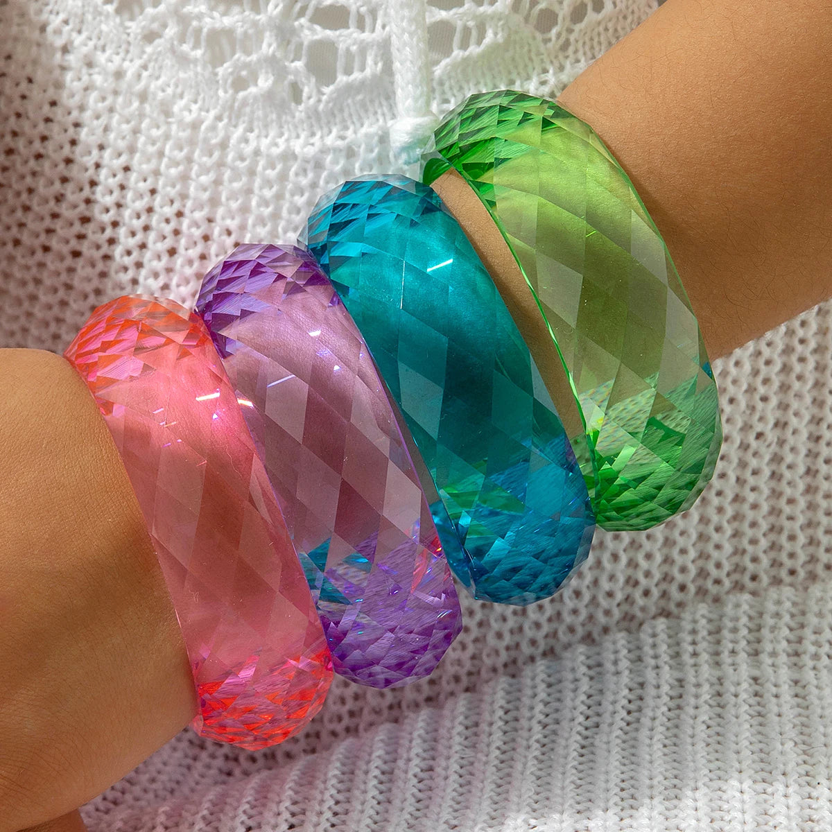 2.67" Diameter: Clear Vibe Bangle - 4 colors - Hello Baabs