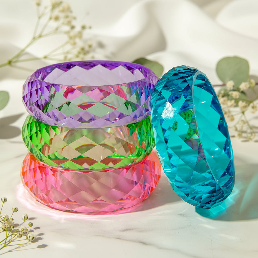 2.67" Diameter: Clear Vibe Bangle - 4 colors - Hello Baabs