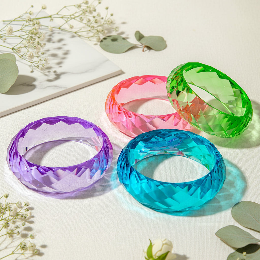 2.67" Diameter: Clear Vibe Bangle - 4 colors - Hello Baabs