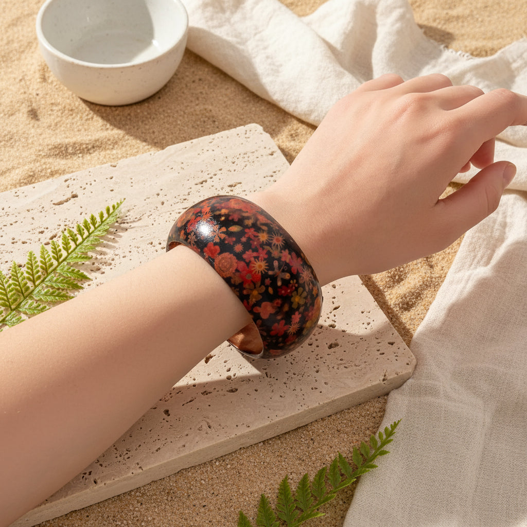 2.67" Diameter: Wild Nature Noir Bangle - 6 variants - Hello Baabs