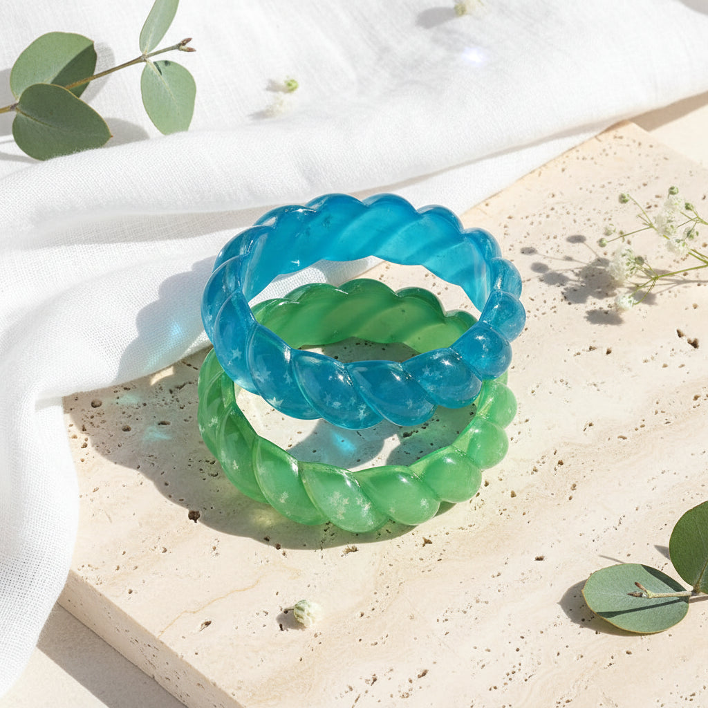 2.70" Diameter: Cosmic Candy Twist Bangle - 5 colors - Hello Baabs
