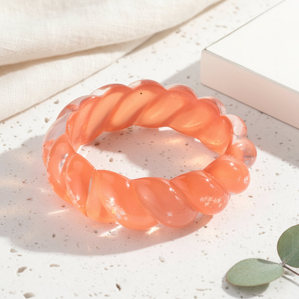 2.70" Diameter: Cosmic Candy Twist Bangle - 5 colors - Hello Baabs