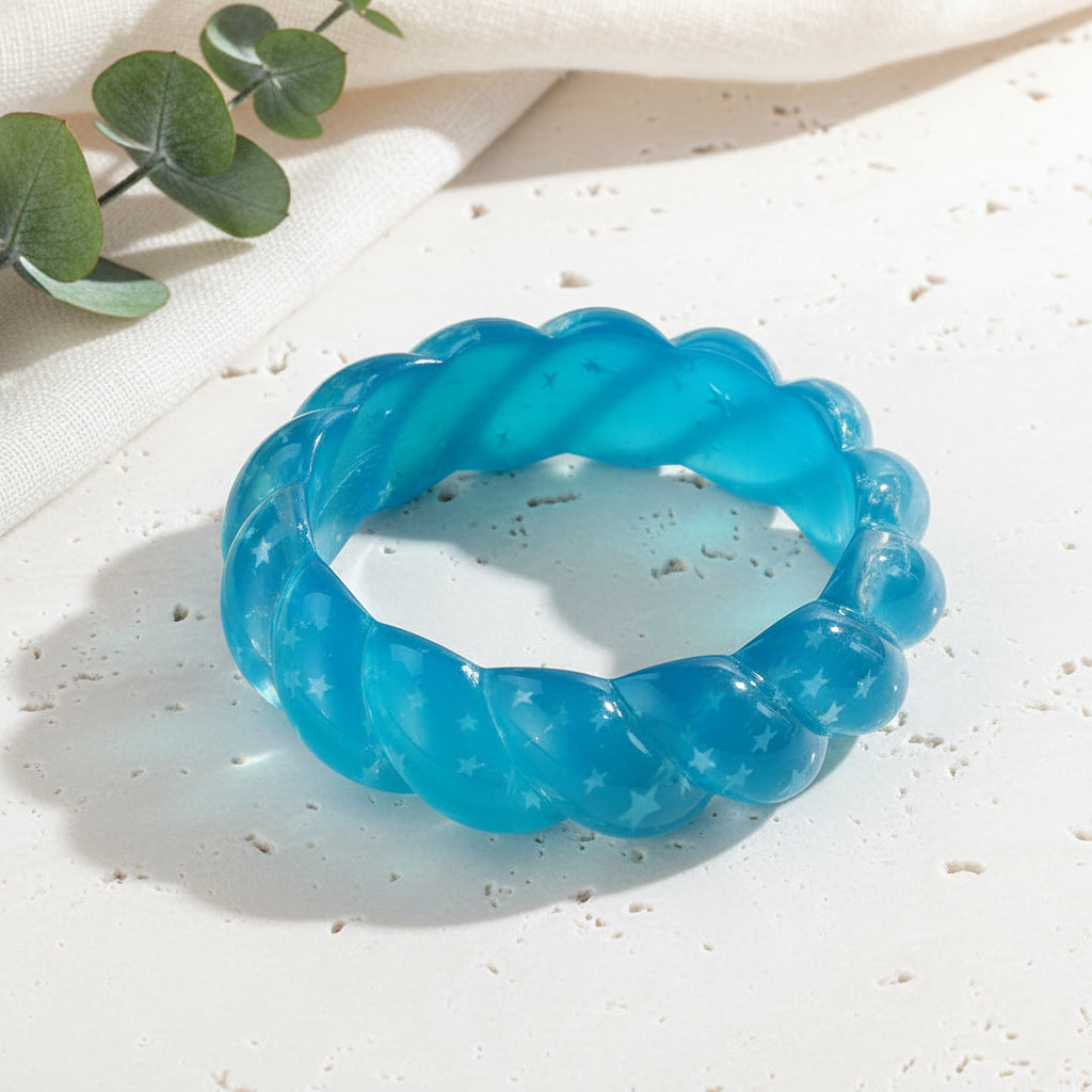 2.70" Diameter: Cosmic Candy Twist Bangle - 5 colors - Hello Baabs