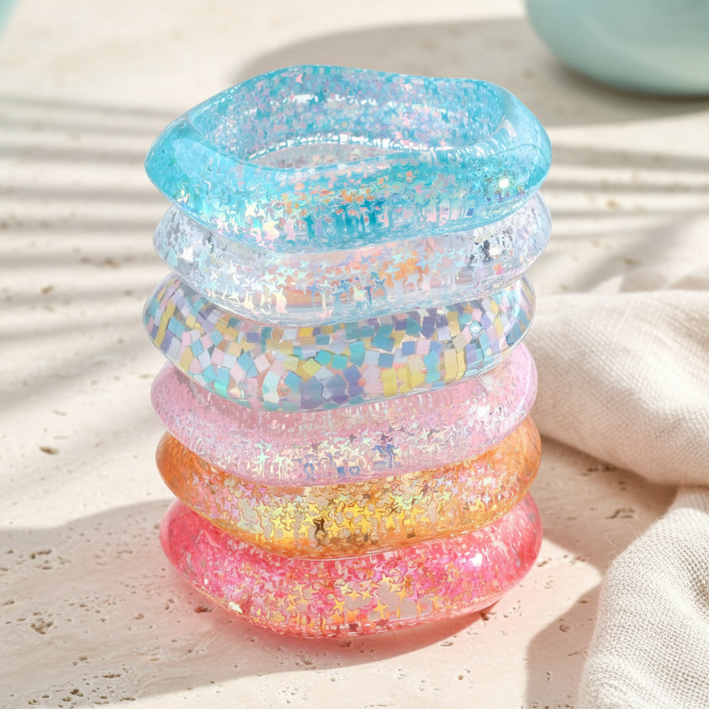 2.70" Diameter: Glitter Riot Bangle - 6 colors - Hello Baabs