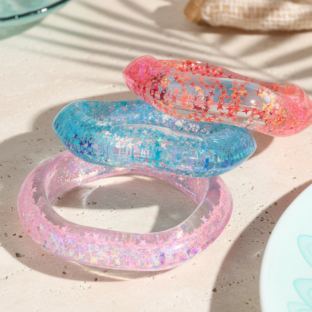 2.70" Diameter: Glitter Riot Bangle - 6 colors - Hello Baabs