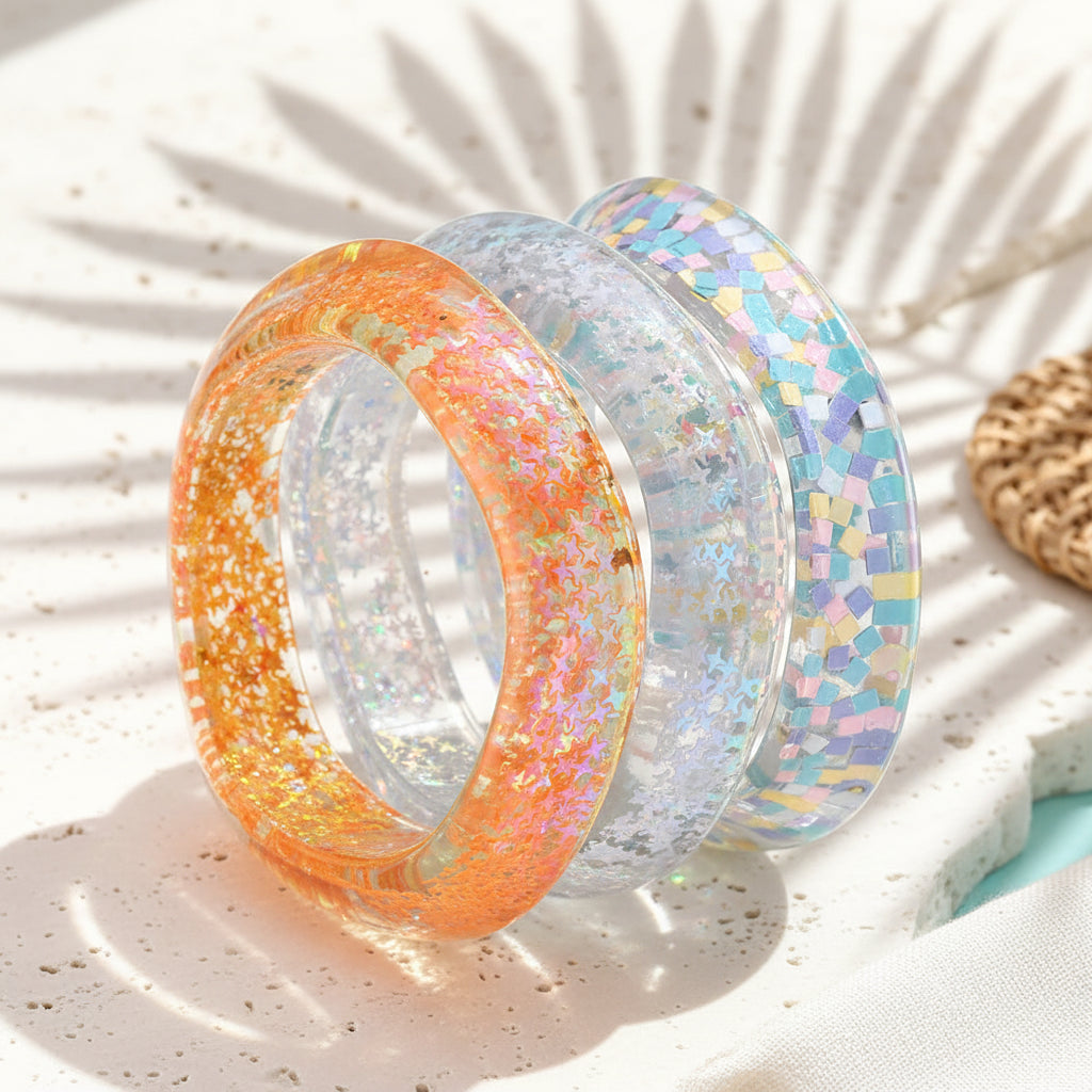 2.70" Diameter: Glitter Riot Bangle - 6 colors - Hello Baabs