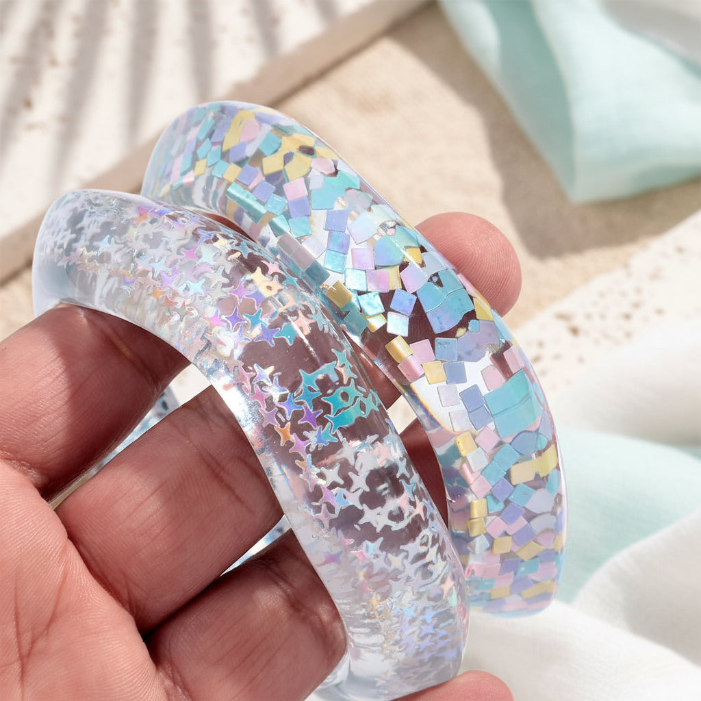 2.70" Diameter: Glitter Riot Bangle - 6 colors - Hello Baabs