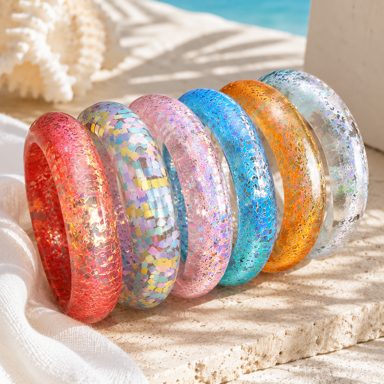 2.70" Diameter: Glitter Riot Bangle - 6 colors - Hello Baabs