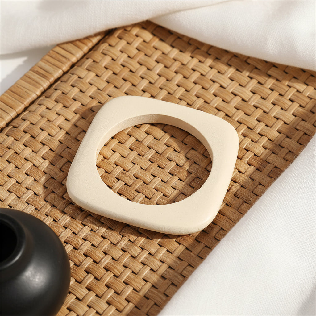 2.72" Diameter: Driftline Flat Wood Bangle - 4 colors - Hello Baabs