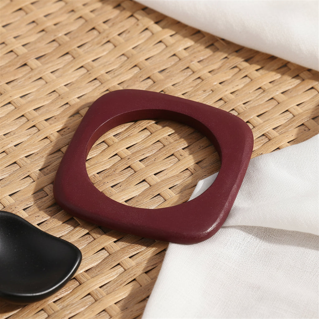 2.72" Diameter: Driftline Flat Wood Bangle - 4 colors - Hello Baabs