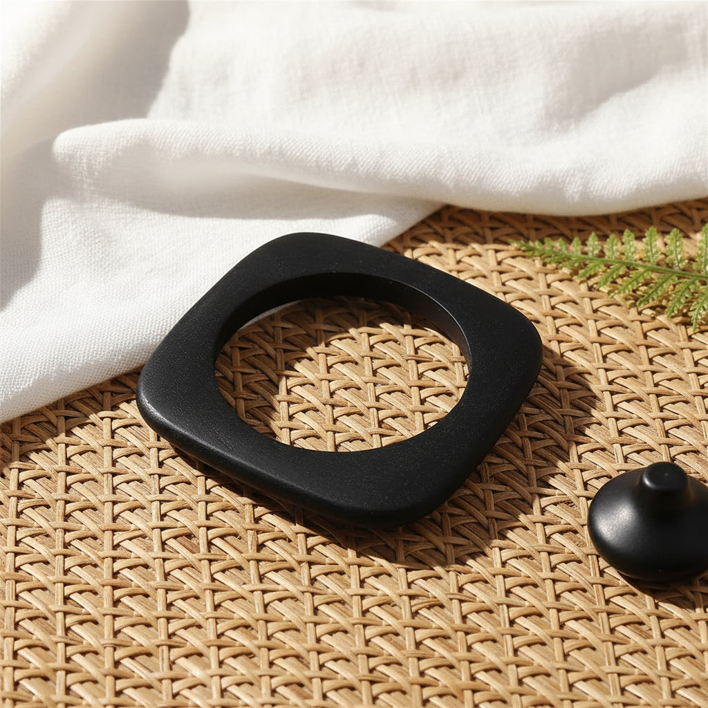 2.72" Diameter: Driftline Flat Wood Bangle - 4 colors - Hello Baabs