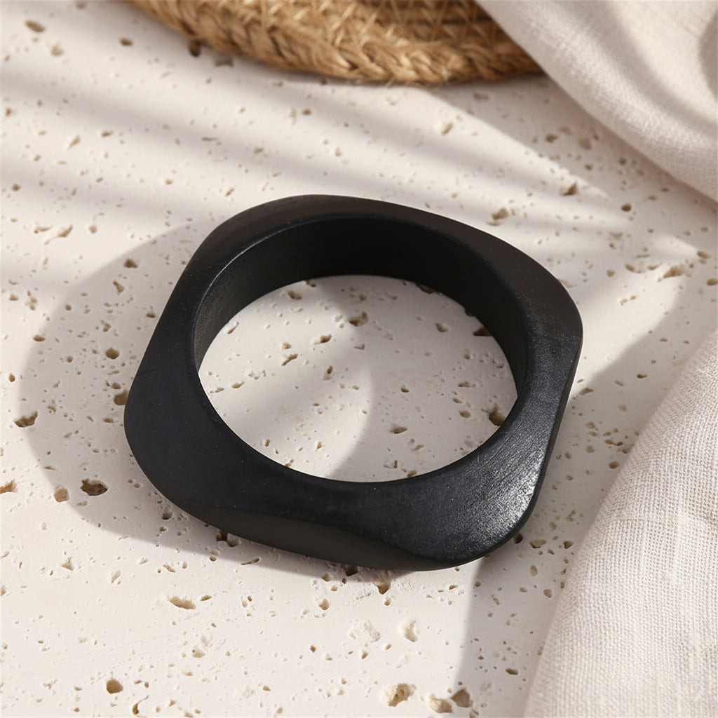 2.72" Diameter: Monochrome Timber Wood Bangle - 4 colors - Hello Baabs