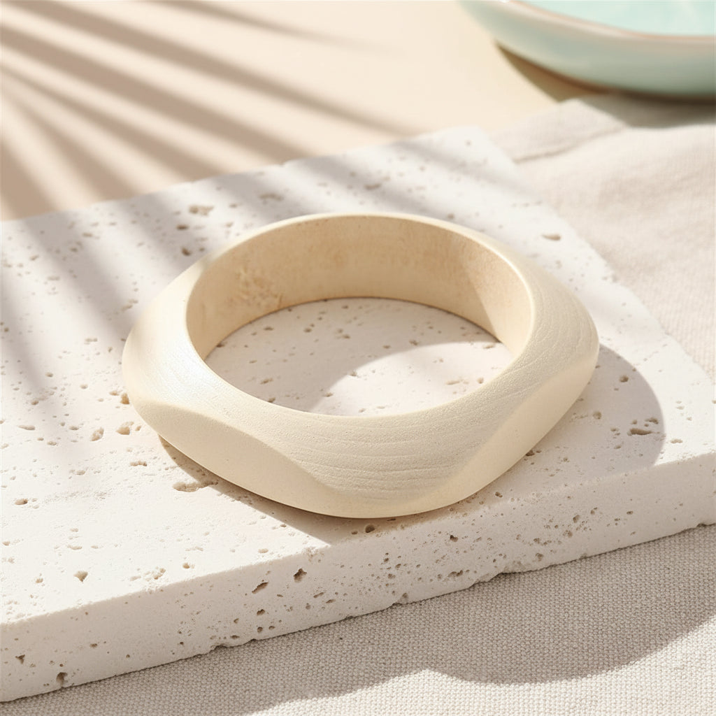 2.72" Diameter: Monochrome Timber Wood Bangle - 4 colors - Hello Baabs