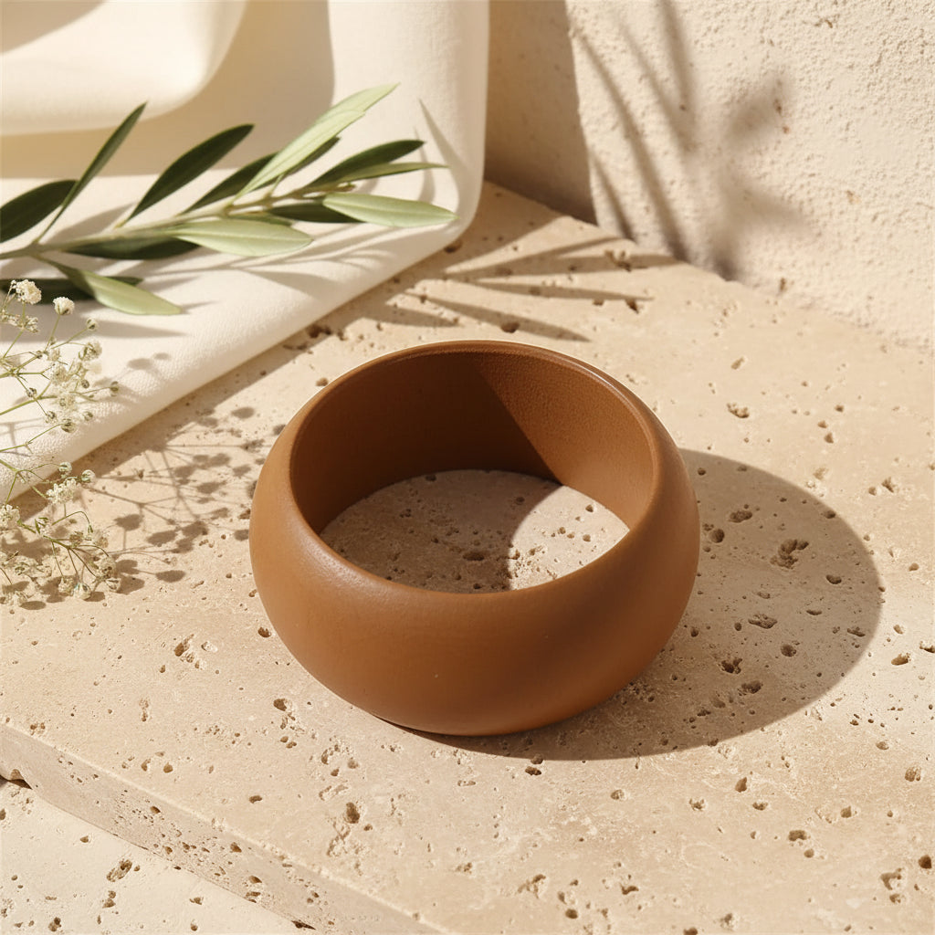 2.72" Diameter: Timber Luxe Wide Wooden Bangle - 4 colors - Hello Baabs