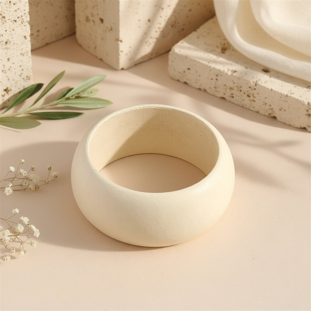 2.72" Diameter: Timber Luxe Wide Wooden Bangle - 4 colors - Hello Baabs